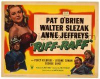 1r327 RIFF-RAFF TC '47 Pat O'Brien with gun & sexy bad girl Anne Jeffreys, film noir!