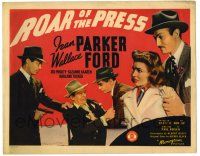 1r330 ROAR OF THE PRESS TC '41 close up of scared Jean Parker & reporter Wallace Ford!