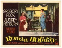 1r853 ROMAN HOLIDAY LC #3 '53 image of half dressed Audrey Hepburn!
