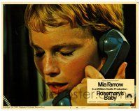 1r860 ROSEMARY'S BABY LC #5 '68 Roman Polanski, super close up of Mia Farrow talking on phone!