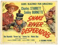 1r363 SNAKE RIVER DESPERADOES TC '51 guns blazing, art of Charles Starrett & Smiley Burnette!