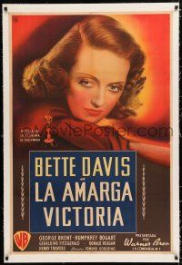 1s147 DARK VICTORY linen Argentinean '39 great close up art of pretty Bette Davis, classic!