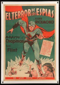 1s160 SPY SMASHER linen Argentinean '42 cool different artwork of the Whiz Comics super hero!