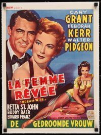 1s238 DREAM WIFE linen Belgian '54 Cary Grant, sexy Deborah Kerr & Betta St. John, different art!