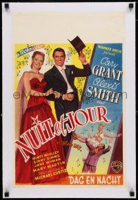 1s262 NIGHT & DAY linen Belgian '46 Cary Grant as composer Cole Porter, Alexis Smith, different!