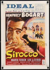 1s273 SIROCCO linen Belgian '51 best art of smoking Humphrey Bogart & sexy Marta Toren!