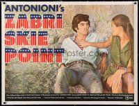 1s117 ZABRISKIE POINT linen British quad '70 Antonioni's bizarre movie about teen sex, different!