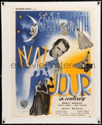 1s203 NIGHT & DAY linen French 23x32 '47 Cary Grant as Cole Porter, Alexis Smith, Cristellys art!