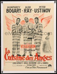 1s209 WE'RE NO ANGELS linen French 23x32 '55 different art of Humphrey Bogart, Aldo Ray & Ustinov!