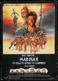 1s214 MAD MAX BEYOND THUNDERDOME linen French 15x21 '85 art of Mel Gibson & Tina Turner by Amsel!