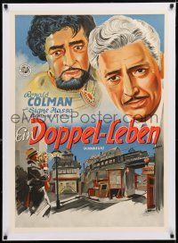 1s133 DOUBLE LIFE linen German '49 different W. Wekerle art of Ronald Colman, George Cukor noir!