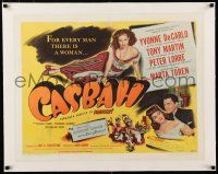 1s032 CASBAH linen style A 1/2sh '48 sexy Yvonne De Carlo laying on floor & with Tony Martin!