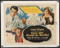 1s042 EVERY GIRL SHOULD BE MARRIED linen 1/2sh '48 hapless doctor Cary Grant & pretty Diana Lynn!