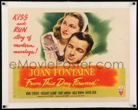 1s051 FROM THIS DAY FORWARD linen style A 1/2sh '46 Joan Fontaine & Mark Stevens, a modern marriage!