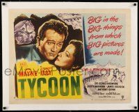 1s069 TYCOON linen style A 1/2sh '47 great close up romantic artwork of John Wayne & Laraine Day!
