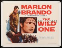 1s072 WILD ONE linen 1/2sh '54 Elia Kazan classic, ultimate biker Marlon Brando, Mary Murphy!