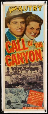 1s011 CALL OF THE CANYON linen insert '42 singing cowboy Gene Autry & pretty Ruth Terry!