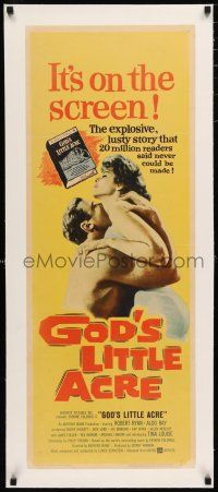 1s017 GOD'S LITTLE ACRE linen insert '58 c/u of barechested Aldo Ray embracing sexy Tina Louise!