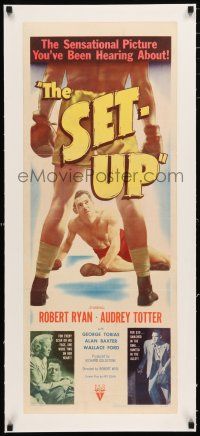 1s024 SET-UP linen insert '49 great image of boxer Robert Ryan fighting in the ring, Robert Wise!