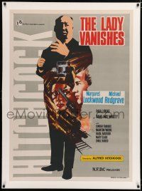 1s077 LADY VANISHES linen Indian R60s great full-length montage art of Alfred Hitchcock!
