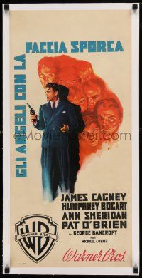 1s165 ANGELS WITH DIRTY FACES linen Italian locandina '49 James Cagney, Bogart, best different art!
