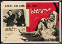 1s173 BIG HEAT linen Italian photobusta R62 Glenn Ford & sexy Gloria Grahame, Fritz Lang noir!