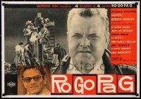 1s181 ROGOPAG linen Italian photobusta '63 Orson Welles, Pasolini, Godard, Rossellini, Gregoretti