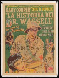 1s081 STORY OF DR. WASSELL linen Mexican poster '44 different art of Gary Cooper, Cecil B. DeMille