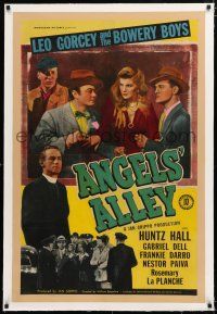 1t005 ANGELS' ALLEY linen 1sh '48 Leo Gorcey & The Bowery Boys + Frankie Darro stop car thieves!
