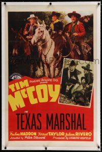 1t012 TIM MCCOY linen 1sh 1940s portraits of classic cowboy with horse, Texas Marshal