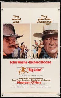 1t024 BIG JAKE linen 1sh '71 Richard Boone wanted gold but John Wayne gave him lead instead!