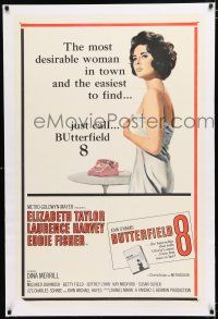 1t035 BUTTERFIELD 8 linen 1sh '60 call girl Elizabeth Taylor is the most desirable & easiest to find