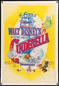 1t050 CINDERELLA linen 1sh R57 Walt Disney classic romantic musical fantasy cartoon!
