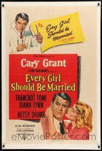 1t081 EVERY GIRL SHOULD BE MARRIED linen 1sh '48 hapless doctor Cary Grant & pretty Diana Lynn!