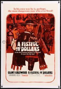 1t090 FISTFUL OF DOLLARS linen 1sh '67 Sergio Leone, David Blossom art of Clint Eastwood!