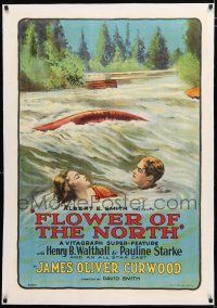 1t094 FLOWER OF THE NORTH linen 1sh '22 Elton stone litho of Walthall & Pauline Starke in river!