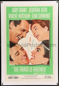 1t118 GRASS IS GREENER linen 1sh '61 Cary Grant, Deborah Kerr, Robert Mitchum, Jean Simmons