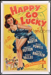 1t124 HAPPY GO LUCKY linen 1sh '43 sexy Mary Martin looks for rich husband in tropical Trinidad!
