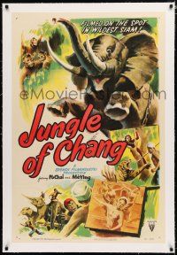 1t150 JUNGLE OF CHANG linen 1sh '51 Man och Kvinna, filmed midst the perils of wildest Siam!