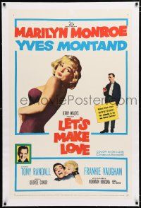 1t166 LET'S MAKE LOVE linen 1sh '60 great images of super sexy Marilyn Monroe & Yves Montand!