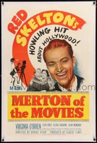1t190 MERTON OF THE MOVIES linen 1sh '47 Red Skelton's howling hit about Hollywood!