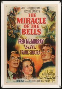 1t196 MIRACLE OF THE BELLS linen 1sh '48 art of Frank Sinatra, Alida Valli & Fred MacMurray!