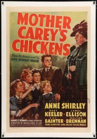 1t204 MOTHER CAREY'S CHICKENS linen 1sh '38 Anne Shirley & Ruby Keeler are poor orphans!