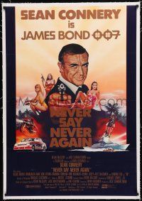1t211 NEVER SAY NEVER AGAIN linen int'l 1sh '83 art of Sean Connery as James Bond 007 by Obrero!