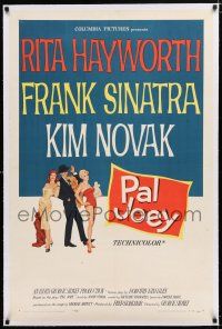 1t228 PAL JOEY linen 1sh '57 Maurice Thomas art of Frank Sinatra, sexy Rita Hayworth & Kim Novak!