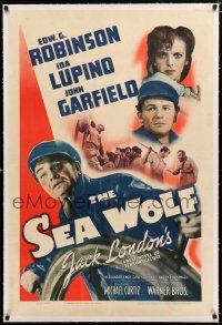 1t273 SEA WOLF linen 1sh '41 Edward G. Robinson, Ida Lupino, John Garfield, from Jack London novel!