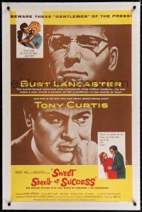 1t314 SWEET SMELL OF SUCCESS linen 1sh '57 Lancaster as J.J. Hunsecker, Curtis as Sidney Falco!