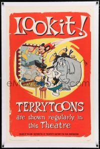 1t318 TERRYTOONS linen 1sh '62 great art of Mighty Mouse & Paul Terry's other creations!