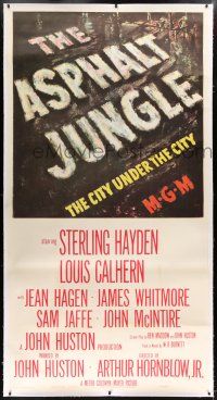 1w032 ASPHALT JUNGLE linen 3sh '50 John Huston classic film noir, explores the city under the city!