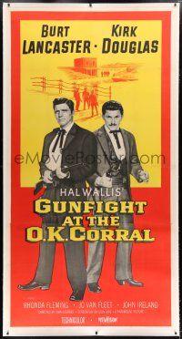 1w047 GUNFIGHT AT THE O.K. CORRAL linen 3sh '57 Burt Lancaster, Kirk Douglas, John Sturges directed!